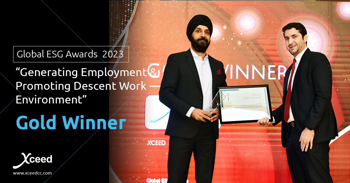 We are honored to share that we achieved the Gold award at GLOBAL ESG AWARDS for our initiatives in “Generating Employment & Promoting Descent Work Environment”.

We would like to thank Global ESG for the recognition and the amazing event.

#xceed #ESGAwards #GoldWinner #GESGA