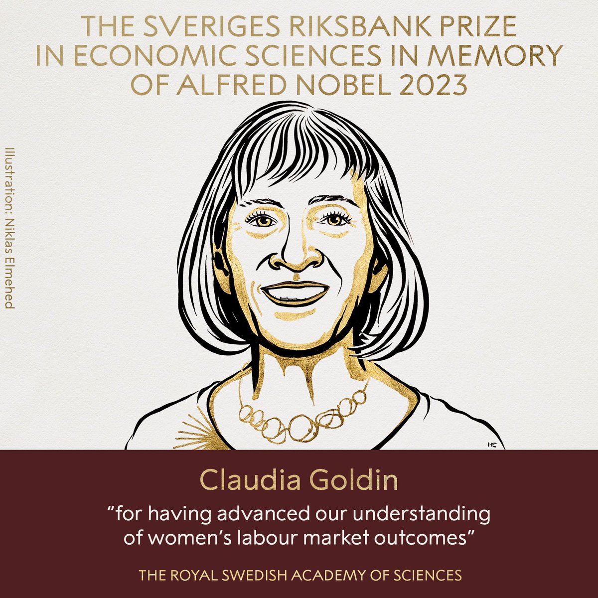 #ClaudiaGoldin The 77 year old academician is the first woman to receive the prize to not share the award with male colleagues 👏👏 She provided the first comprehensive account of women’s earnings and labour market participation through the centuries. She has shown us the nature…