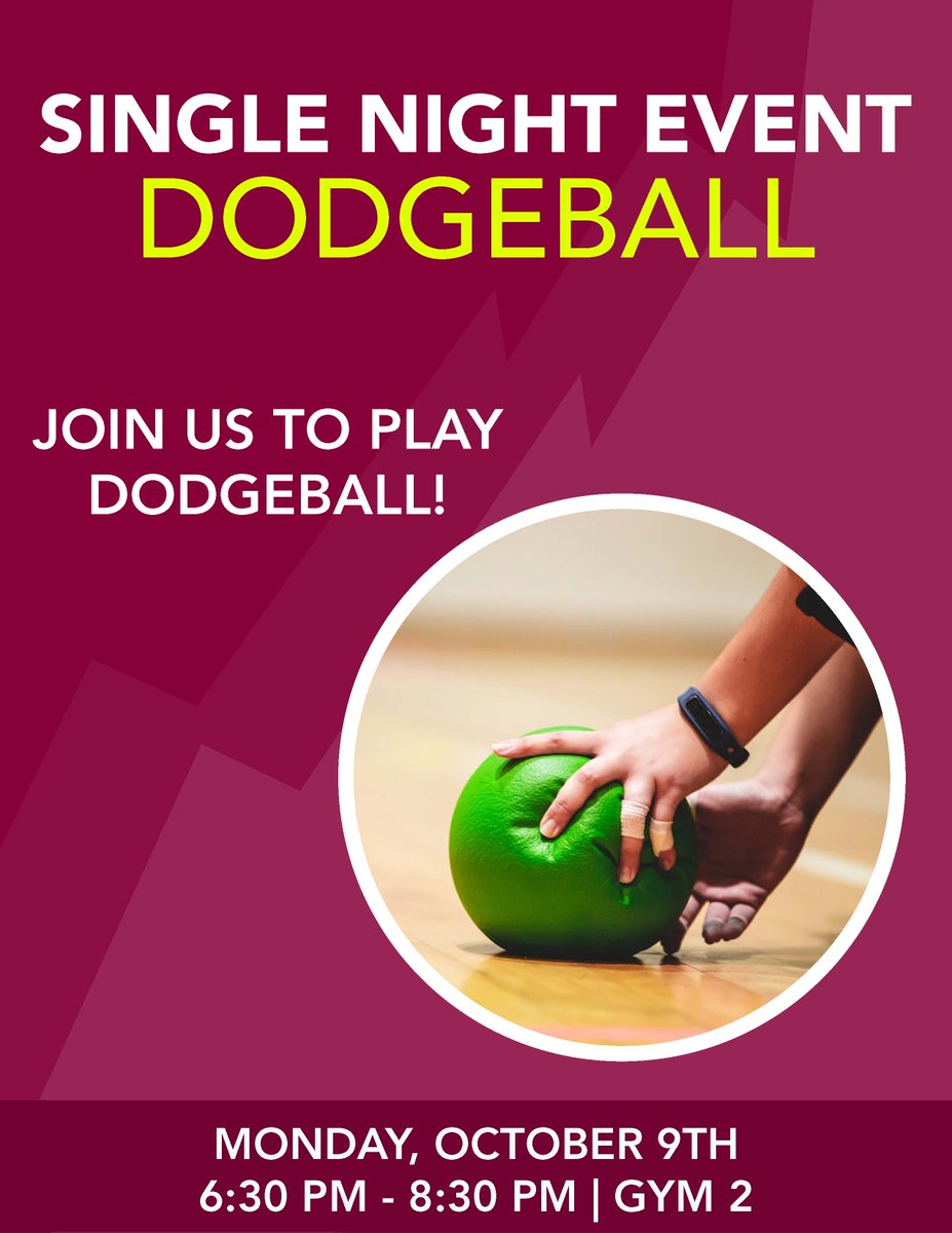 Fmtstateint's tweet photo. Intramural Events This week:
Tonight - Dodge, Duck, Dip, Dive, and Dodge with Dodgeball
Tuesday/Wednesday - Ping Pong Fall Frenzy (for that 50") registration ends at 2pm today, Sign up NOW! 🏓
Thursday - Practice with your team before the season starts with 5v5 pickup basketball! https://t.co/6foKoSEXj9