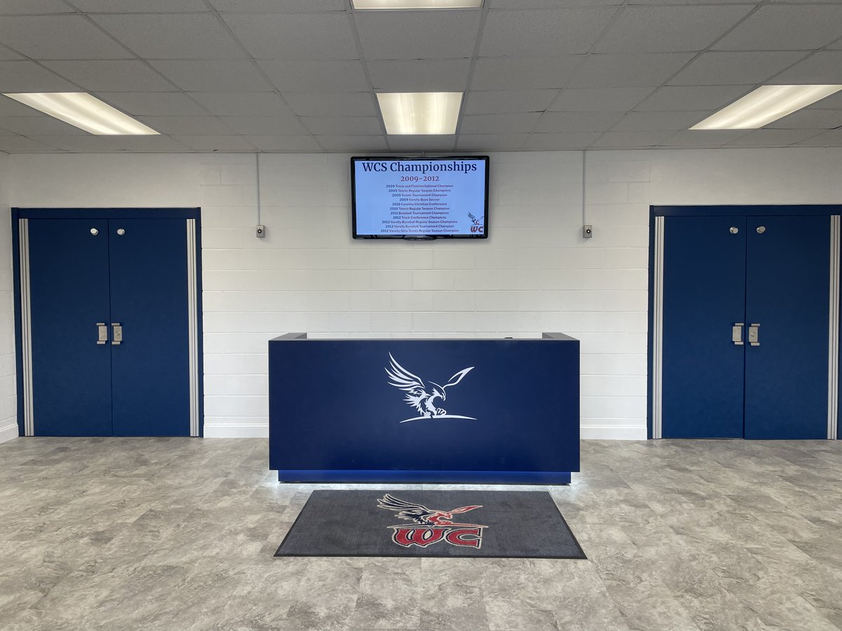 WCSGoldsboro's tweet photo. Our Carpentry classes completed their first  campus project in the foyer of the gym.  They put up bead board. chair-rail molding, baseboard, and painted. #handsoneducation #carpentry #wearewaynechristian https://t.co/qNVIMi8qGO