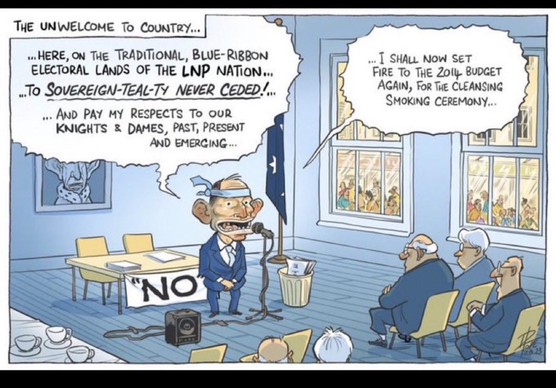 CaraMia200's tweet photo. #TonyAbbott as PM, appointed #WarrenMundine to help him in #IndigenousAffairs. Together, they achieved ZIP. 
Now, for oligarch backers, they’re self appointed oracles on #IndigenousMatters!🤦🏻‍♀️

Don’t be played. 

#VoteYesAustralia #auspol #VoiceToParliament https://t.co/GAXBFNufy5