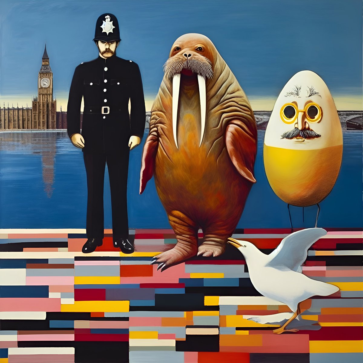PockrusPage's tweet photo. In tribute to #JohnLennon on what would have been his 83rd birthday today. 
My ‘I Am The Walrus’ artwork 
#LENNONDAY #Lennon #TodayInHistory #art #kunst https://t.co/Ox8JfvHKjy