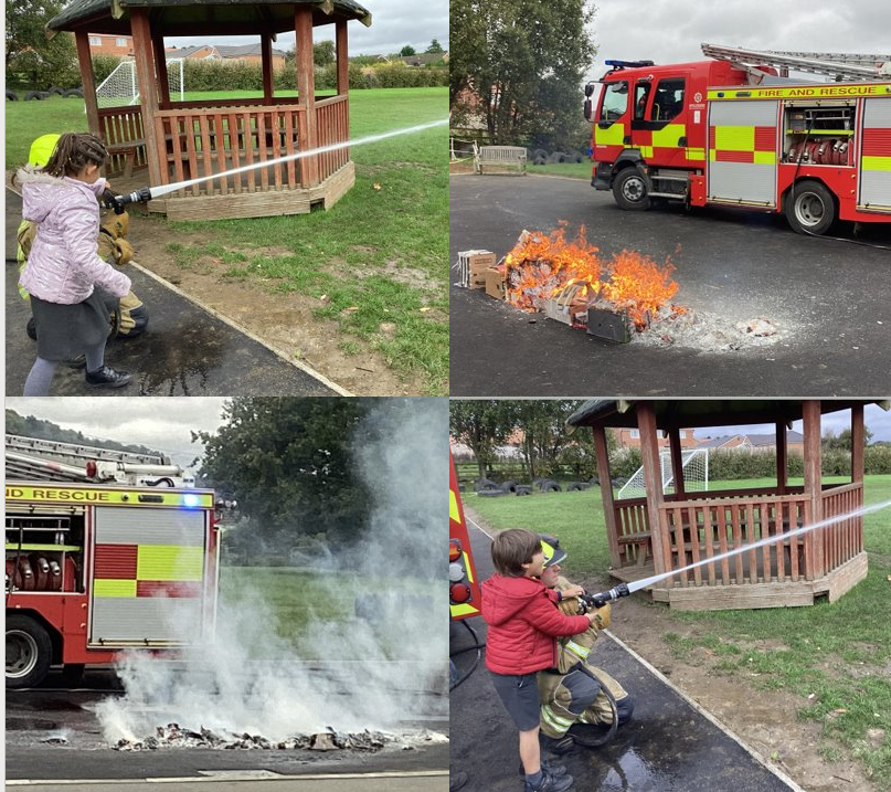 The Great Fire of London/Kirkby!

We set fire to the houses today to recreate the Great Fire of London. Luckily the fire brigade were on hand and the blaze lasted 4 minutes not days!