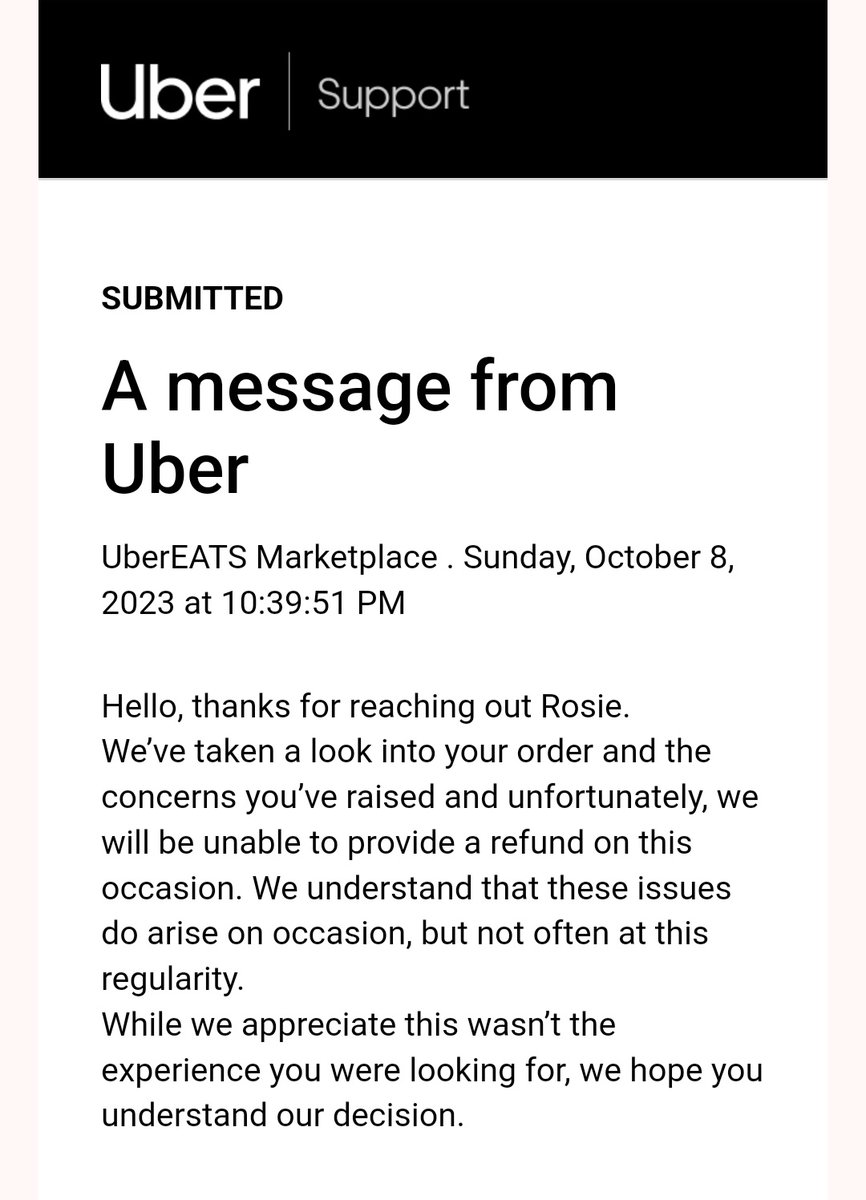 RosariaSwift's tweet photo. @UberUKsupport I did already, and this was your response! Absolutely nonsense and a copy &amp; paste reply! @UberEats https://t.co/FEtWnFgrn3