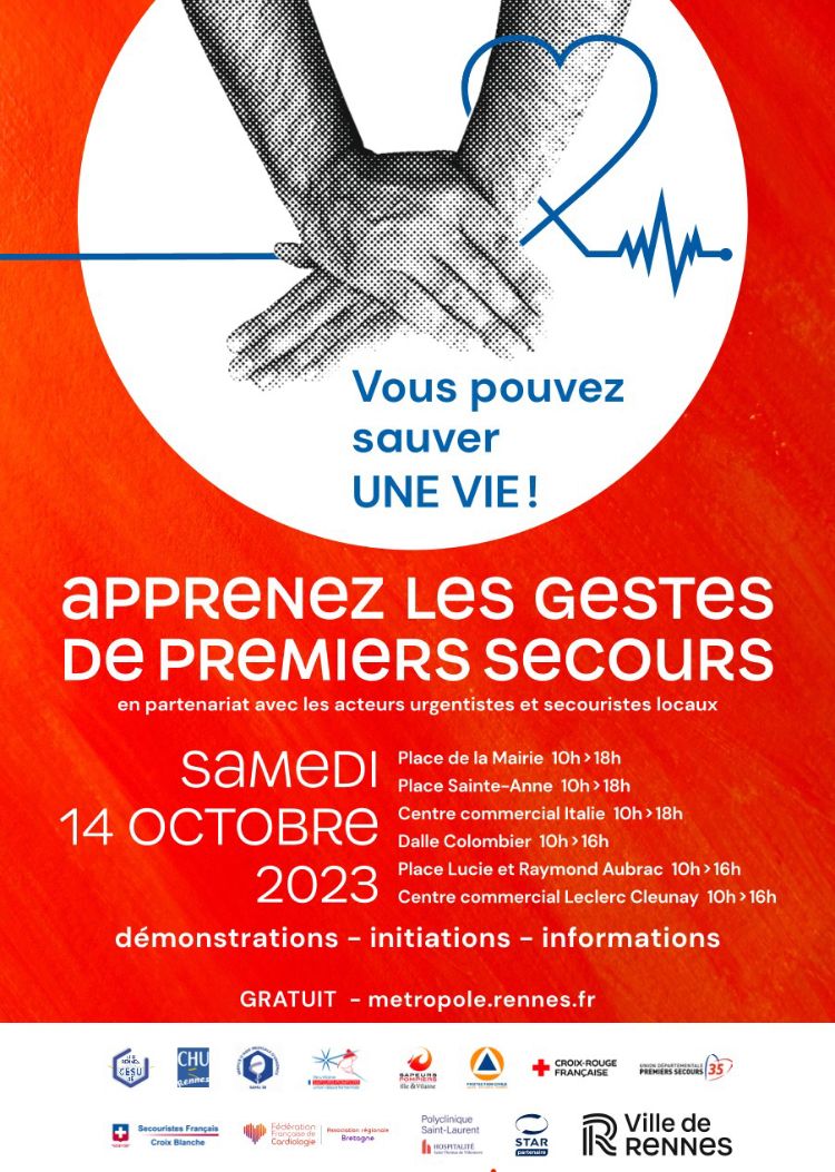 Les sapeurs-pompiers <a href="/udsp35/">Pompiers 35</a> <a href="/SDIS35officiel/">Sapeurs-pompiers 35</a> présents comme chaque année aux côtés de <a href="/metropolerennes/">Rennes Ville et Métropole</a> pour sensibiliser la population aux #gestesquisauvent le samedi 14 octobre, place de la mairie #Rennes "Apprenez les Gestes qui sauvent" et devenez #bonsamarirain