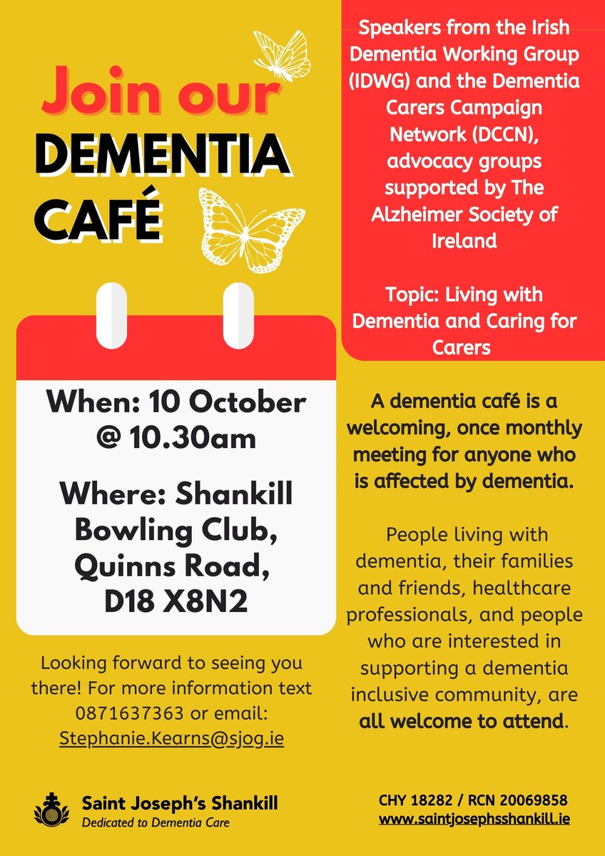 Looking forward to hearing our member Judy O'Shea share her dementia story tomorrow.  If near by make sure to pop by for some advice on how to live well with dementia #DementiaSupports #DementiaServices