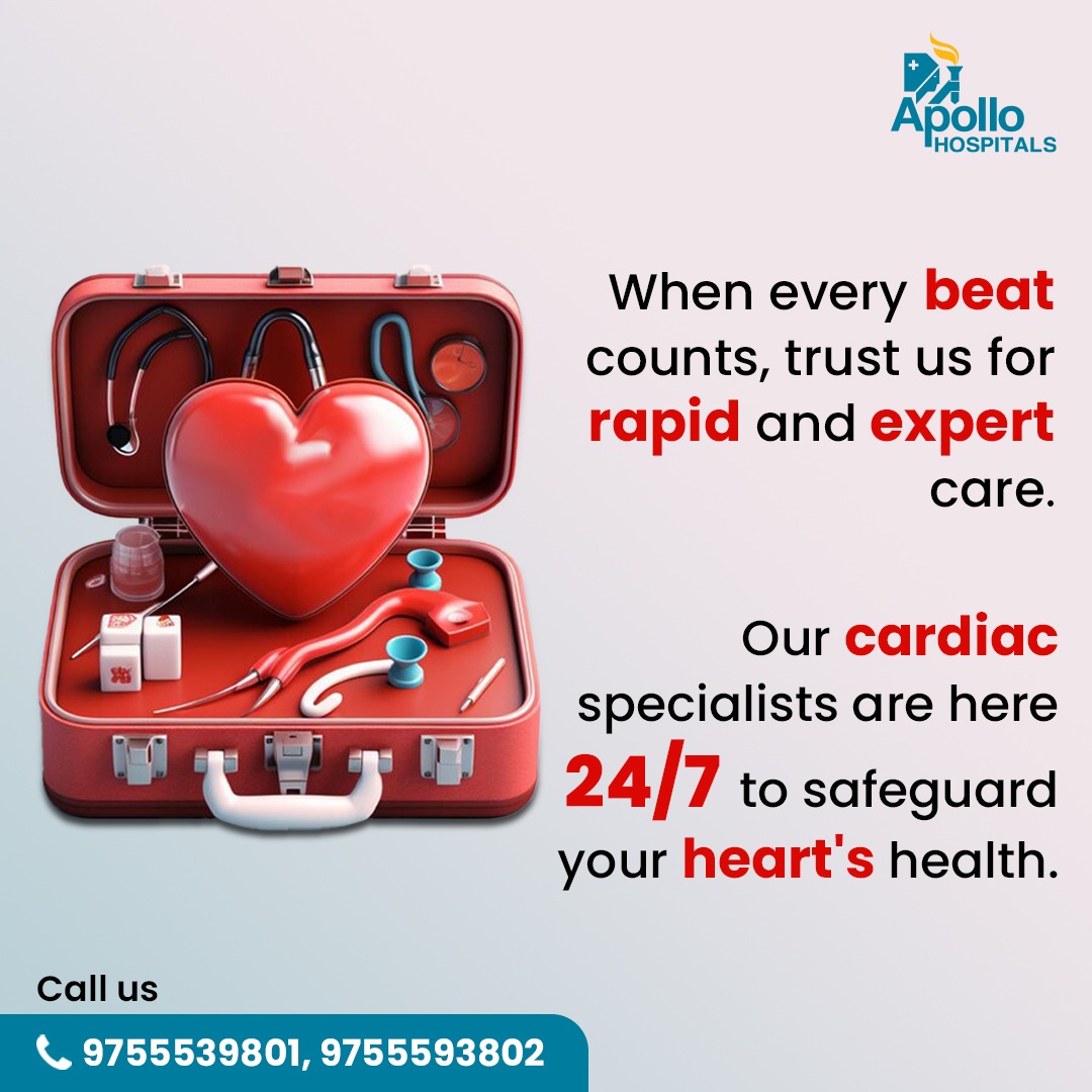 Your heart's well-being is our priority, 24/7. Trust our expert cardiac specialists for rapid & skilled care when every beat counts. Reach out to us today for immediate assistance. Your heart deserves the best! #CardiacCare #HeartHealth #CardiacHealth #HeartCare #ApolloBilaspur