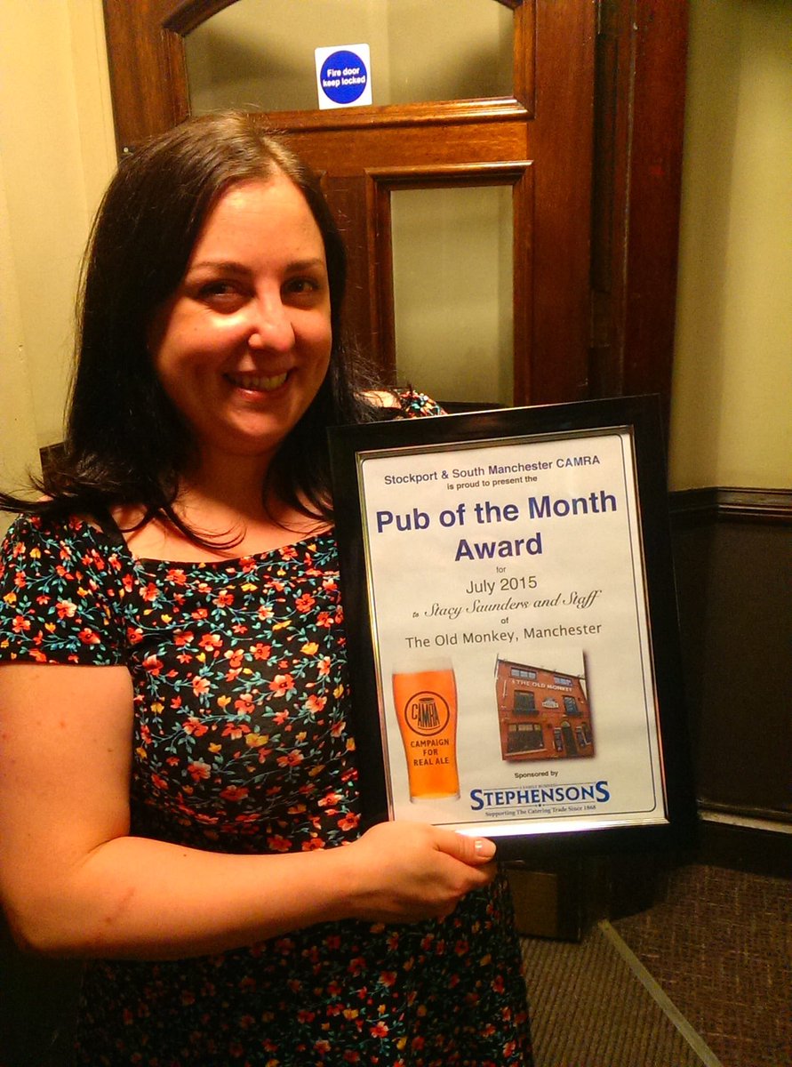 OldMonkeyMCR's tweet photo. Throwback to when we were CAMRA Pub of the Month! https://t.co/pW9vvExMkD