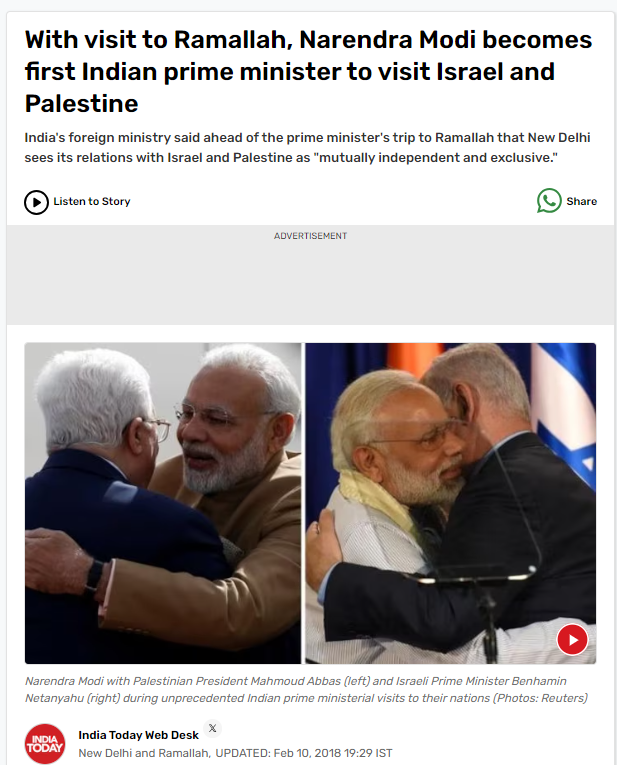 For PM Narendra Modi's Palestine Visit, Chopper From Jordan, Escort From  Israel