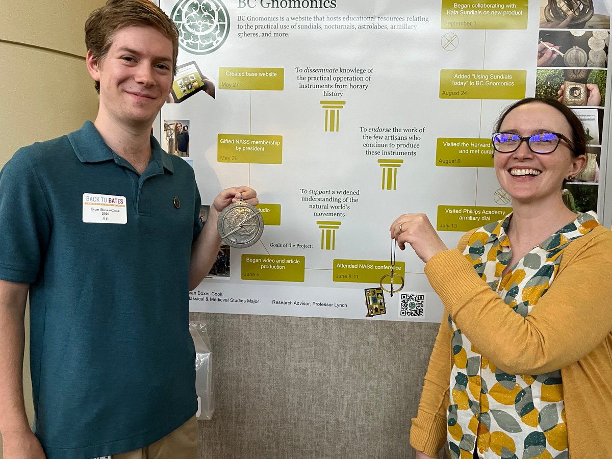 BatesCollegeCMS's tweet photo. Congratulations to Evan Boxer-Cook on his superb project creating a website on the different instruments used to tell time in the ancient and medieval worlds. Check it out here: https://t.co/VgcDoUgqHz @BatesCollege @LynchMedieval #medievaltwitter https://t.co/USltolDXoO
