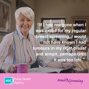 publichealthni's tweet photo. A powerful message from @PamBallantine highlighting the importance of attending breast screening when invited. If breast cancer is found early, there is a better chance that treatment will be successful.
For more info, visit https://t.co/Qb0pTByq3K
#BreastCancerAwarenessMonth https://t.co/tGpI2Tj9iu