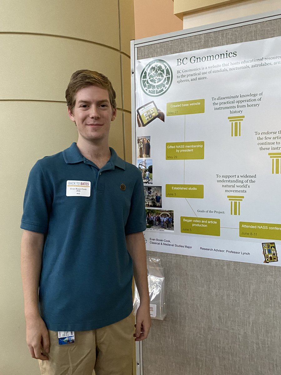 BatesCollegeCMS's tweet photo. Congratulations to Evan Boxer-Cook on his superb project creating a website on the different instruments used to tell time in the ancient and medieval worlds. Check it out here: https://t.co/VgcDoUgqHz @BatesCollege @LynchMedieval #medievaltwitter https://t.co/USltolDXoO