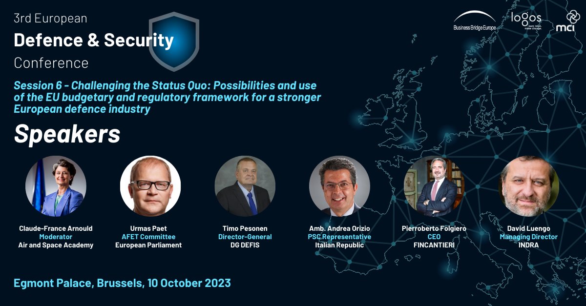 🎙️ Unveiling our line-up: session 6️⃣ 'Challenging the Status Quo - Possibilities and use of the EU budgetary and regulatory framework for a stronger European defence industry' Get ready to dive into discussions about the future of European Defence!