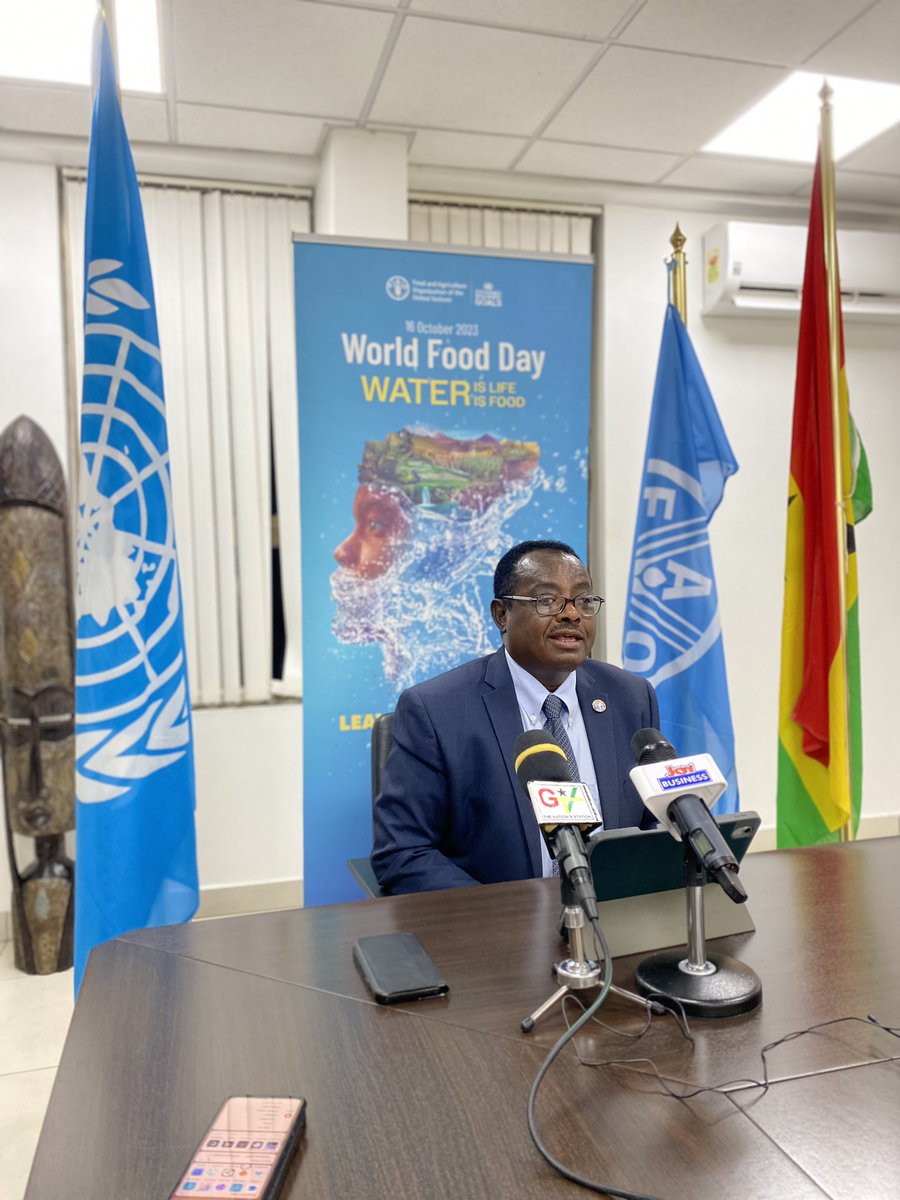 yurdi_yasmi's tweet photo. Today we had a press briefing on the World Food Day (WFD) at @FAOAfrica 

The Assistant Director General of FAO  Dr @AbebeHGabriel stressed the importance of water for agriculture and for our life 

WFD is celebrated each year on 16 October. This year’s theme is water is life, water is food, leave no one behind

@FAOGhana #water #WFD