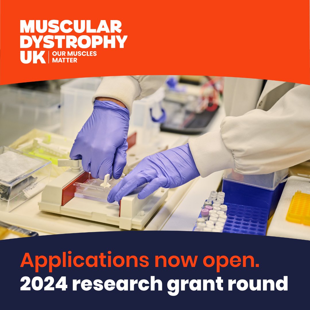 Calling all researchers –The 2024 Grant Round for research proposals opens today! Researchers can apply for funding to support PhDs and project grants for one or more type of muscle wasting condition. 
rb.gy/uajma