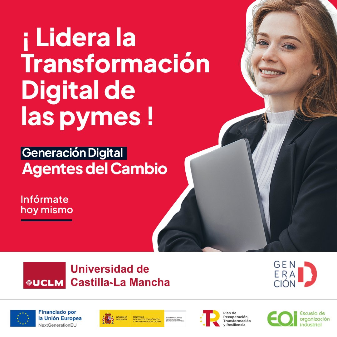 La UCLM imparte el programa de formación gratuito "Generación digital y agentes del cambio" para jóvenes de hasta 35 años.
☑️ 150 horas lectivas
☑️ Modalidad mixta (presencial/en línea)
☑️ Título certificado por la UCLM
+ Info: generaciond.uclm.es
generaciond@uclm.es