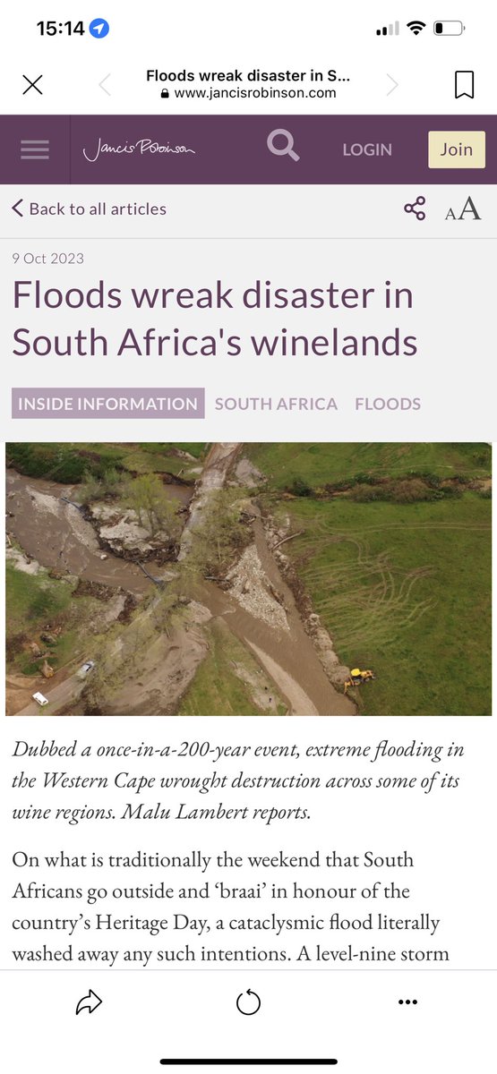For @Jancis_Robinson I reported on the catastrophic floods that happened two weeks ago and how it has affected the South African wine industry - and how you can help. jancisrobinson.com/articles/flood…