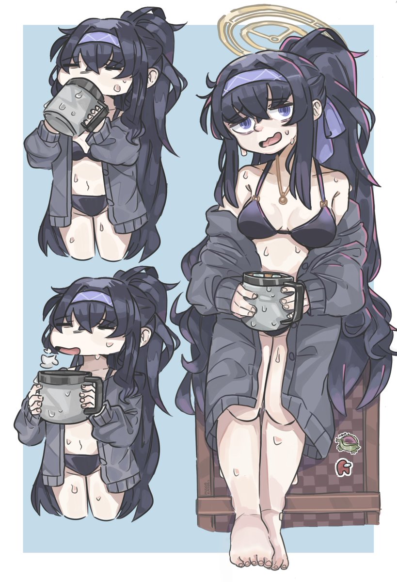 Muggakappa's tweet photo. Ui Swimsuit 🥴 

#BlueArchive #ブルアカ https://t.co/QM2WX0c6Jy
