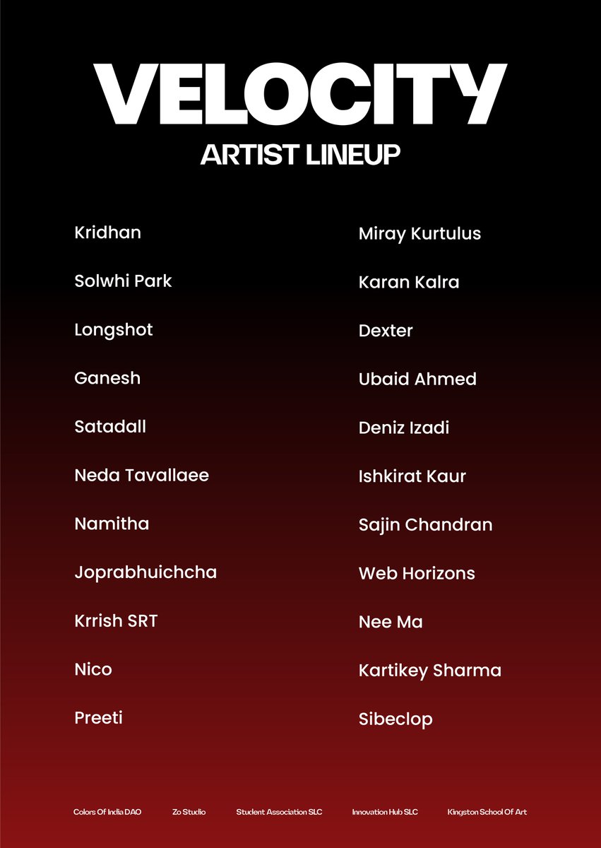 Karanpal25's tweet photo. Honored to have a diverse lineup of artists from different countries for Velocity art space 🌍🎨

Also, extended the lineup to a few students who got hooked by the idea of NFTs. They are joining the blockchain ecosystem post this event 🚀📚

Thanks, everyone for participating! 👏🙌 

#NFTArtists VELOCITY HAPPENS THIS THURSDAY

Team @coi_nft @TheZoStudio Kingston School Of Art 
Student Association SLC and Innovation Hub SLC