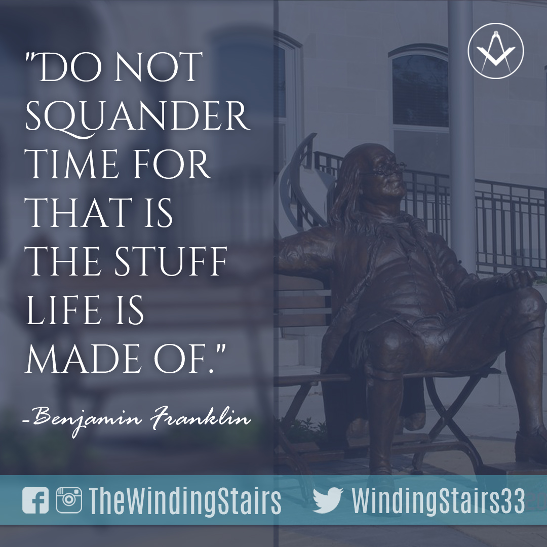 WindingStairs33's tweet photo. Do not squander time, for that is the stuff life is made out of.
― Benjamin Franklin ✍️
#timeisLife #valueyourtime #maketimematter #timeisprecious #lifeisshort #livewithpurpose https://t.co/7pchPwqEZM