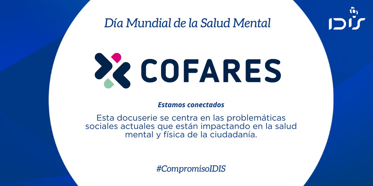 idisalud's tweet photo. Esta iniciativa de @Cofares muestra los problemas sociales de #saludmental, mediante testimonios y posicionando a la #farmacia como punto de encuentro y referencia en #salud.

🩺​🧠 ¿A qué esperas para verla?: https://t.co/HyJZIl5cap

#CompromisoIDIS #DíaMundialdelaSaludMental https://t.co/bPDC7gOqg3