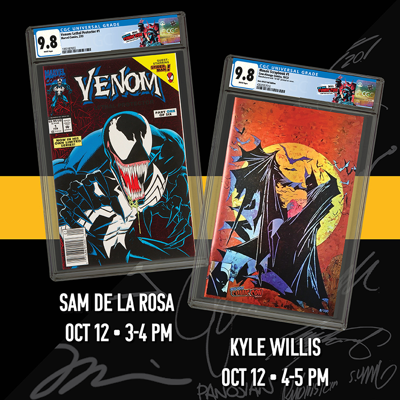 CGCComics's tweet photo. Here to remind you all about the upcoming and exclusive @CGCSigSeries signings we’ll be hosting at BOOTH #3007 during this year’s @NY_Comic_Con! 🗽 Get your submissions ready and plan your days as we draw closer. Check the thread below for the entire schedule! ⬇️✍️ https://t.co/iu5JYwWcZc