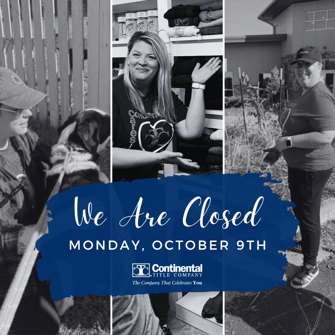 🌟 All Continental Title Company offices are closed in the spirit of B.L.U.E. Day! 💙🙌

We're out Benefiting our Locals while Uniting our Employees and giving back to our amazing communities. We will return reenergized tomorrow! 💪🏡

 #BLUEDay #CommunityMatters #CTCCares