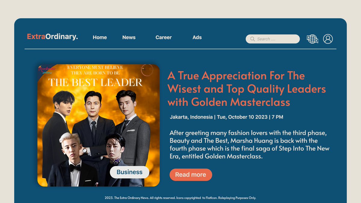 ㅤ
🌐 ExtraOrdinary | <a href="/marshagouw/">黄,Marsha.</a> 

𝐀 𝐓𝐫𝐮𝐞 𝐀𝐩𝐩𝐫𝐞𝐜𝐢𝐚𝐭𝐢𝐨𝐧 𝐅𝐨𝐫 𝐓𝐡𝐞 𝐖𝐢𝐬𝐞𝐬𝐭 &amp;
𝐓𝐨𝐩 𝐐𝐮𝐚𝐥𝐢𝐭𝐲 𝐋𝐞𝐚𝐝𝐞𝐫𝐬 𝐰𝐢𝐭𝐡 𝐆𝐨𝐥𝐝𝐞𝐧 𝐌𝐚𝐬𝐭𝐞𝐫𝐜𝐥𝐚𝐬𝐬
Swipe to check the news.
eonews.livejournal.com/5404.html

𝟹 𝗆𝗈𝗋𝖾 𝗇𝗈𝗍𝗂𝖿𝗂𝖼𝖺𝗍𝗂𝗈𝗇𝗌
ㅤ