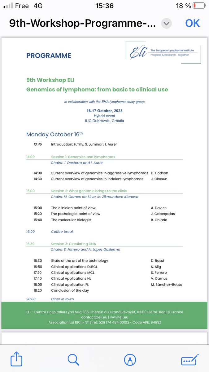 EliLymphoma's tweet photo. Next week, hybrid ELI workshop : “Genomics of lymphoma: from basic to clinical use” https://t.co/0DsR51fCpl