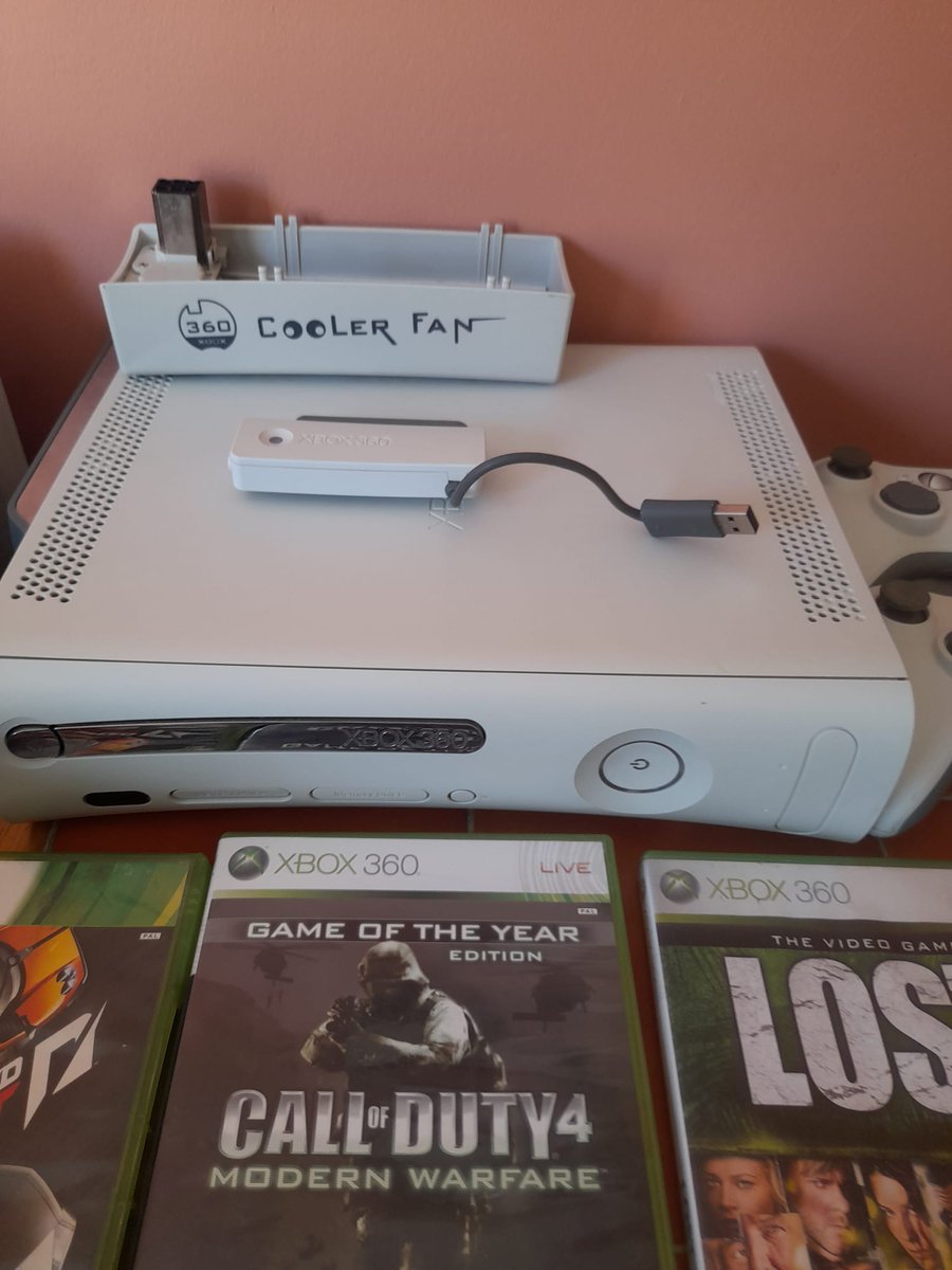 FOR SALE Xbox 360 White 20GB 2 Wireless Controllers 10 Games Headset Fan Instructions LAN Cable SCART & Network Adapter All Leads Works perfect, disk tray sticks when the machine is laid down but works normal in upright position £65 incl P&P DM to buy #GamersUnite #RetroGaming