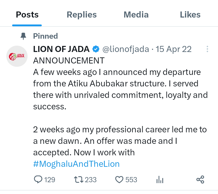 ZariyiYusufu's tweet photo. ...and now the professional career has landed you in the lucrative criminal enterprise of Agbadonia😎
Exactly how you balance #Atikugate and serving BAT is that wisdom that may never come my way 🙏
Cheers @lionofjada 🥂 to "... unrivaled commitment, LOYALTY and success" https://t.co/Vi1pRCX0AY