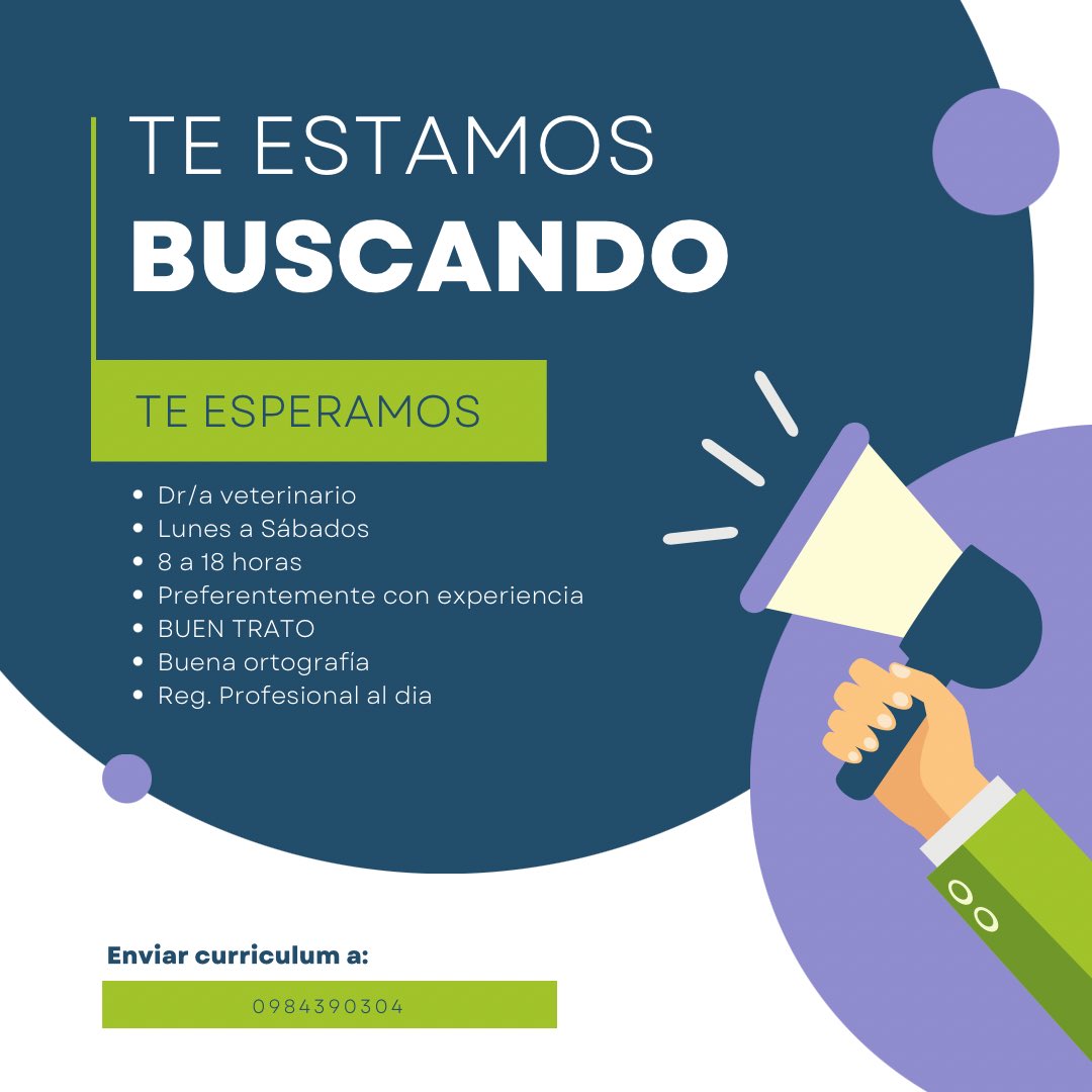 ASISPET's tweet photo. Buscamos Dr o Dra veterinaria 
Para Lambare https://t.co/9sbtbahxiH