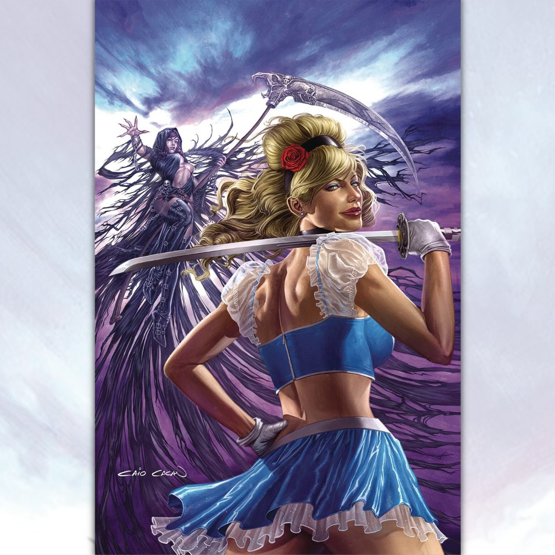 Zenescope's tweet photo. COMING SOON - Cinderella: Princess of Death

What happens when Cinderella gets to play god, or more specifically...death?! 

Imgs in order:
Cover A - Caio Cacau 
Cover B - Igor Vitorino
Cover C - Cedric Poulat
Cover D - Ivan Tao https://t.co/dPQdE9EqfR