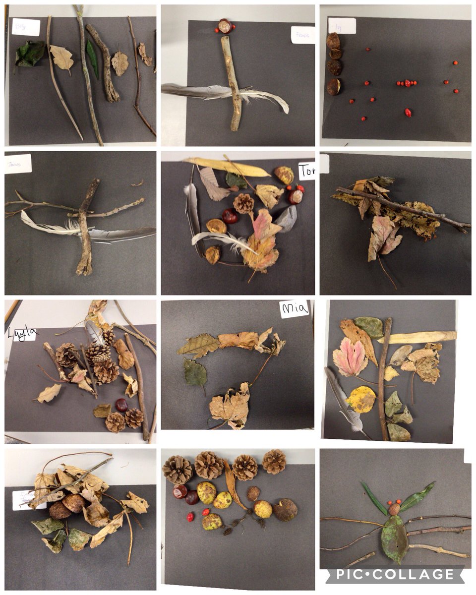 clifton_class2's tweet photo. Our Autumn treasures we turned into abstract art! Some of us created patterns, animals, faces and abstract. https://t.co/ISCroAn4mS