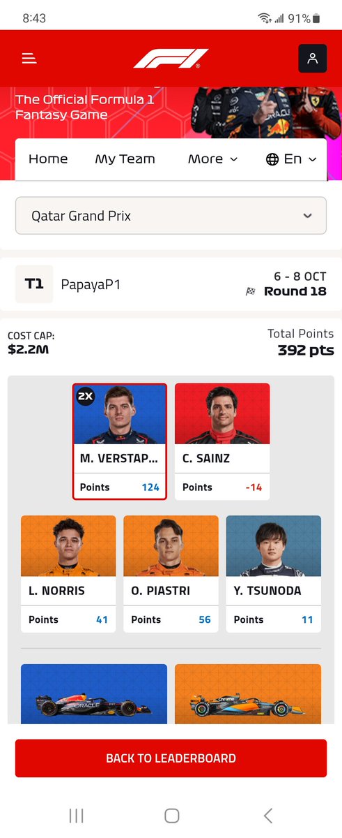 FlyersFaithful1's tweet photo. @F1FantasyHQ what am I missing? Why did Saniz get negative points this weekend and stroll didn't get any negatives in Singapore? https://t.co/PBom6LDuXZ