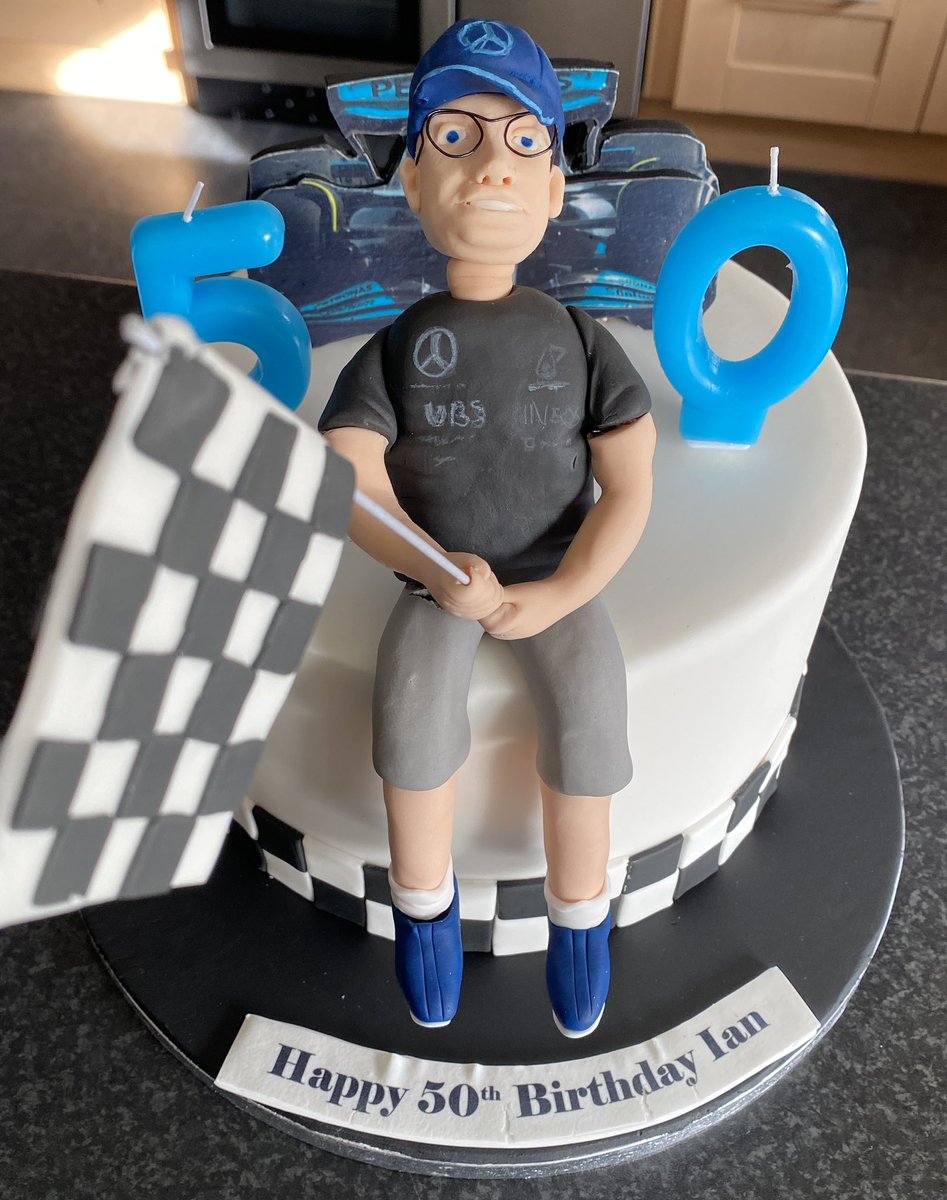 iansocials's tweet photo. @MercedesAMGF1 @LewisHamilton @GeorgeRussell63 a big birthday for me at the weekend. This was my cake. Presents included a trip to a Grand Prix next year and a @MercedesAMGF1 team hoodie https://t.co/HB9RSsPc0J