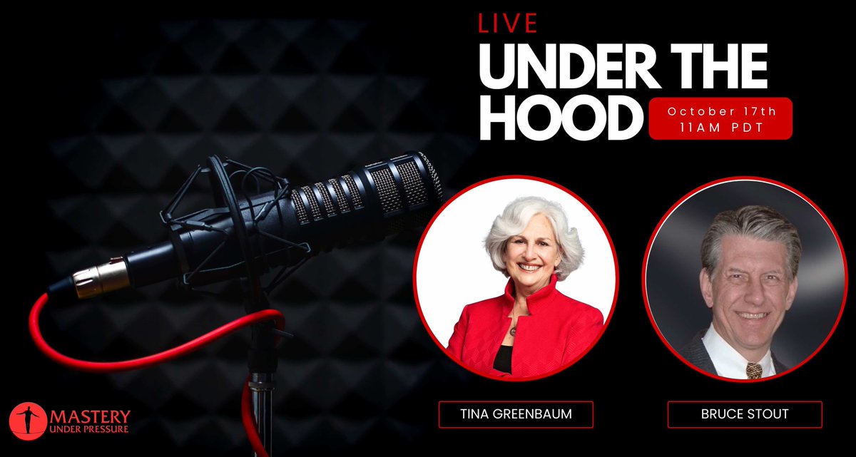 MasteryPressure's tweet photo. Don't miss our next episode of Under The Hood on October 17th, featuring Bruce Stout. Discover the strategies, challenges, and solutions that shaped him into the leader he is today. Tune in!

Register now: https://t.co/jEP7gyVvn8

#joinus #underthehoodwithtinagreenbaum https://t.co/jTKVpNgWTp