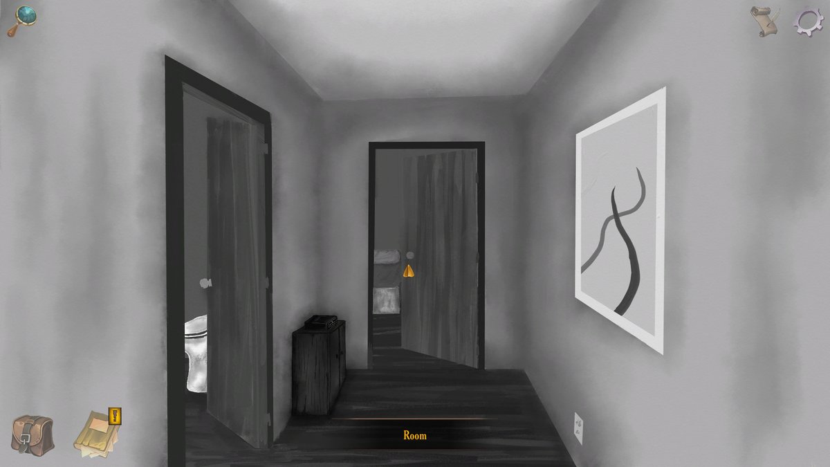 IntoArith's tweet photo. One of the design decisions was to convey the protagonist’s loss and emotional detachment when they return to their childhood home. In stark contrast, Arith was designed as an escape, a fantasy world where they can experience a sense of joy.

#pointnclick #adventuregame #gamedev https://t.co/GjeM8I8zk5