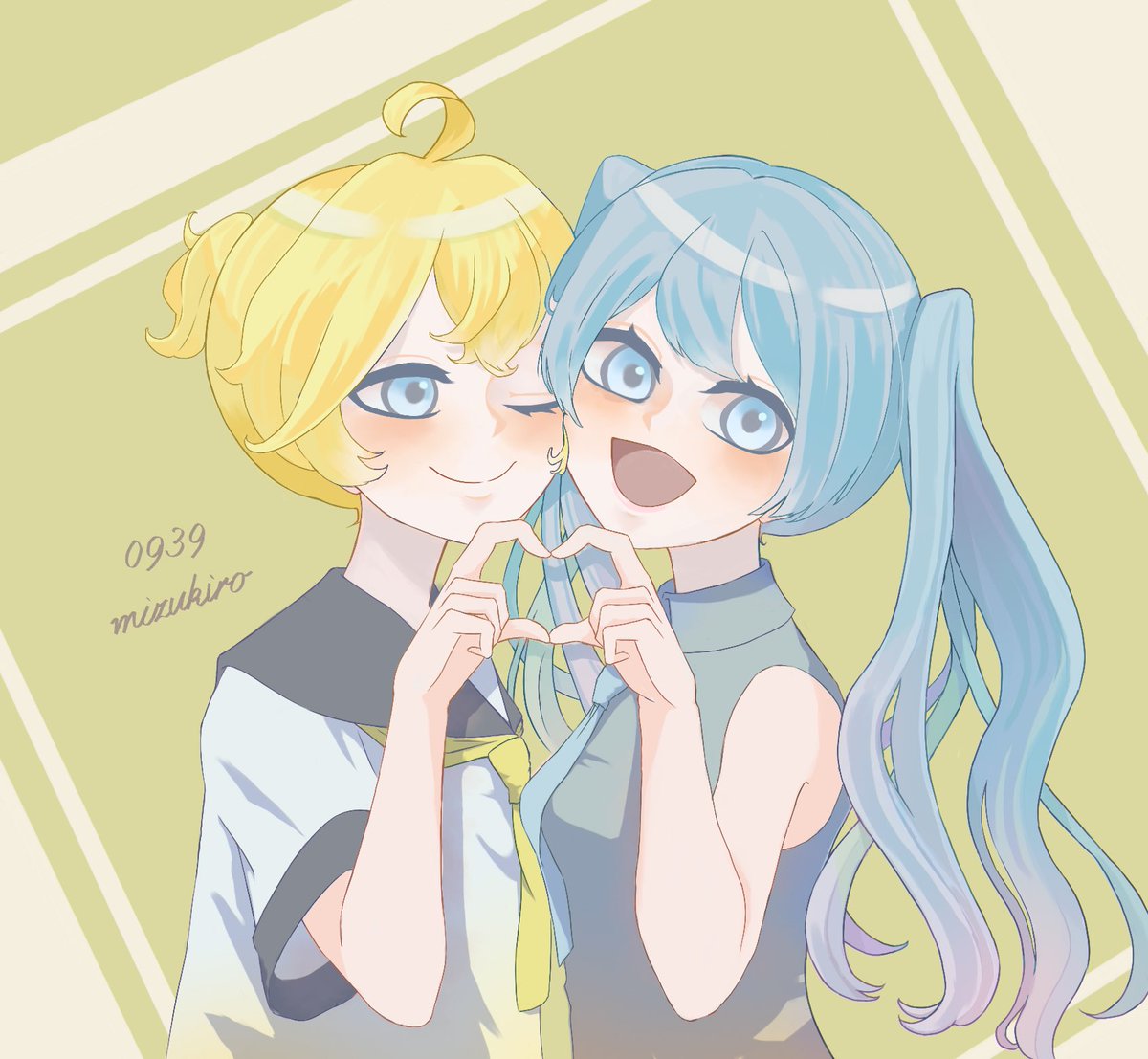 はーと💛🩵
#レンミク #レンミクの日