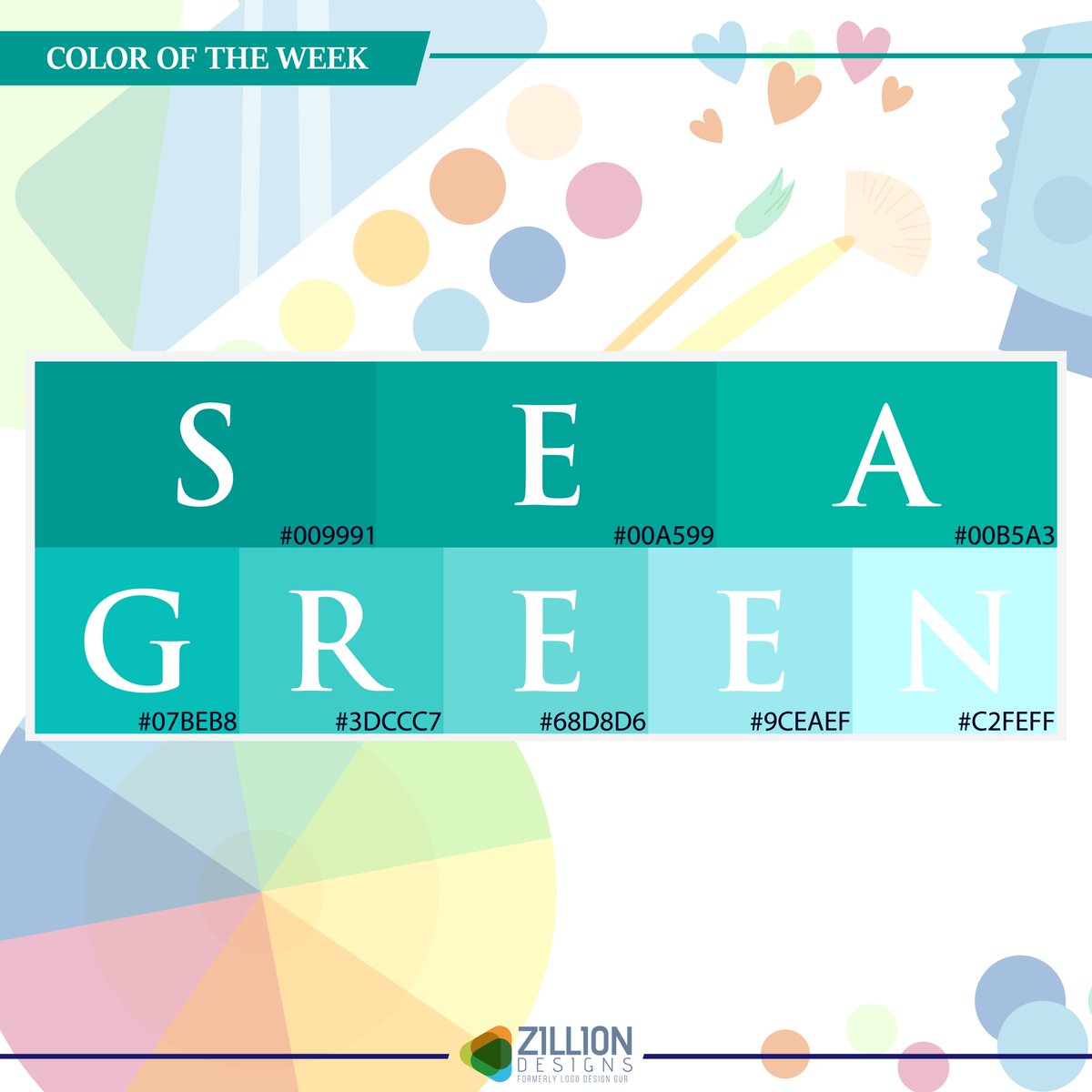 ZillionDesigns's tweet image. Embrace the refreshing vibes of our Color of the Week: Sea Green! Dive into the world of these soothing hues that bring a sense of calm and happiness. 

#coloroftheweek #colors #brandcolor #color #seagreen #design #visualdesign #zilliondesigns
