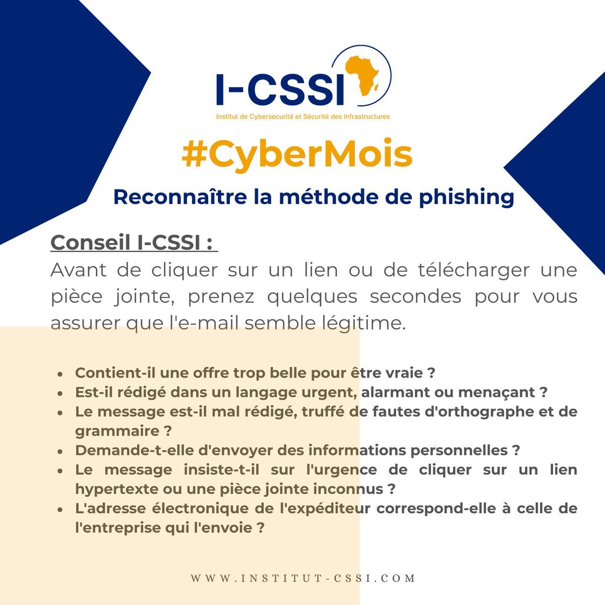 #CyberMois 🔐 🌍

On parle de phishing lorsque des criminels utilisent de faux courriels, des messages sur les réseaux sociaux ou des messages directs dans le but de vous inciter à cliquer sur un mauvais lien ou à télécharger une pièce jointe malveillante.