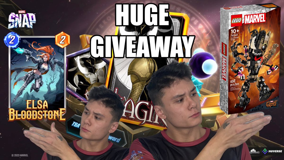 JakeisSnapping's tweet photo. ❕HUGE GIVEAWAY $300USD Total❕

❗️10x “Magik’s Birthday Party!” Bundles
❗️5x @MARVELSNAP Season Passes
❗️5x 700 Gold Bundles
❗️1x #LEGO Venomized Groot

✅Repost &amp; Follow on X = 1x Entry
✅Follow on Twitch = A 2nd Entry ☺️

Winners drawn LIVE 10/16-10/17 during my Subathon ❕ https://t.co/C8nlaKkgfs