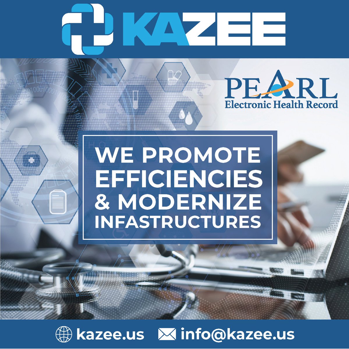 KazeeInc's tweet photo. WE ARE KAZEE.
We offer one of the most advanced Electronic Healthcare Record Systems available. We promote efficiencies and modernize infrastructures.

Want to learn more about our products and services?
Please visit us at https://t.co/qwg9eDapHO or info@kazee.us https://t.co/T77tSD9kQ2