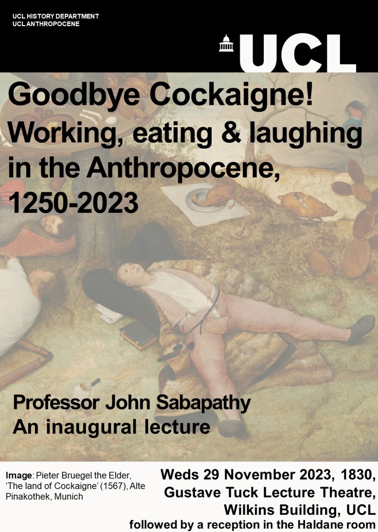 Join UCL History to celebrate John Sabapathy's professorship with a lecture in the Gustave Tuck followed by a reception in the Haldane. 

Book a free place: shorturl.at/egimJ