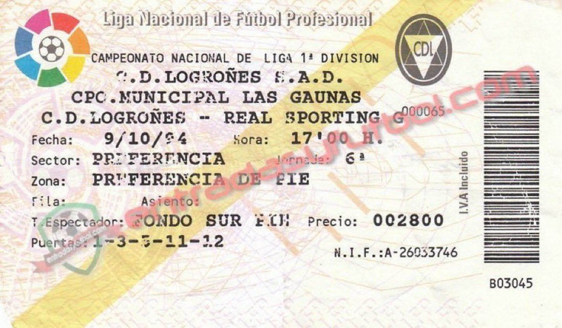 📆 9 de octubre 1994

🔴⚪️   @cdlogrones 1-3 @RealSporting 🔴⚪️

🏟️ #lasgaunas #logroño 
🏆 J 6 - #PrimeraDivision 

📢📢 entradasyfutbol.com

#entradas #tickets #futbol #footballticketcollector #rsg #RealSporting #Gijon #logroñes #ligasmartbank