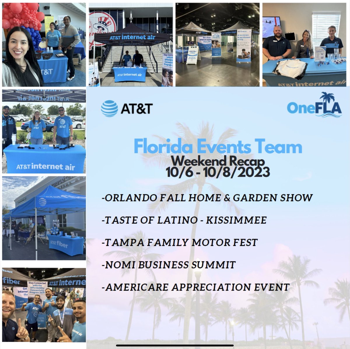 What an amazing weekend the Florida Sales Events Team had across the market!  This team is just getting started, watch out!! 🔥 <a href="/One_FLA/">OneFLA</a> @theeastregion #ATT #LifeAtATT