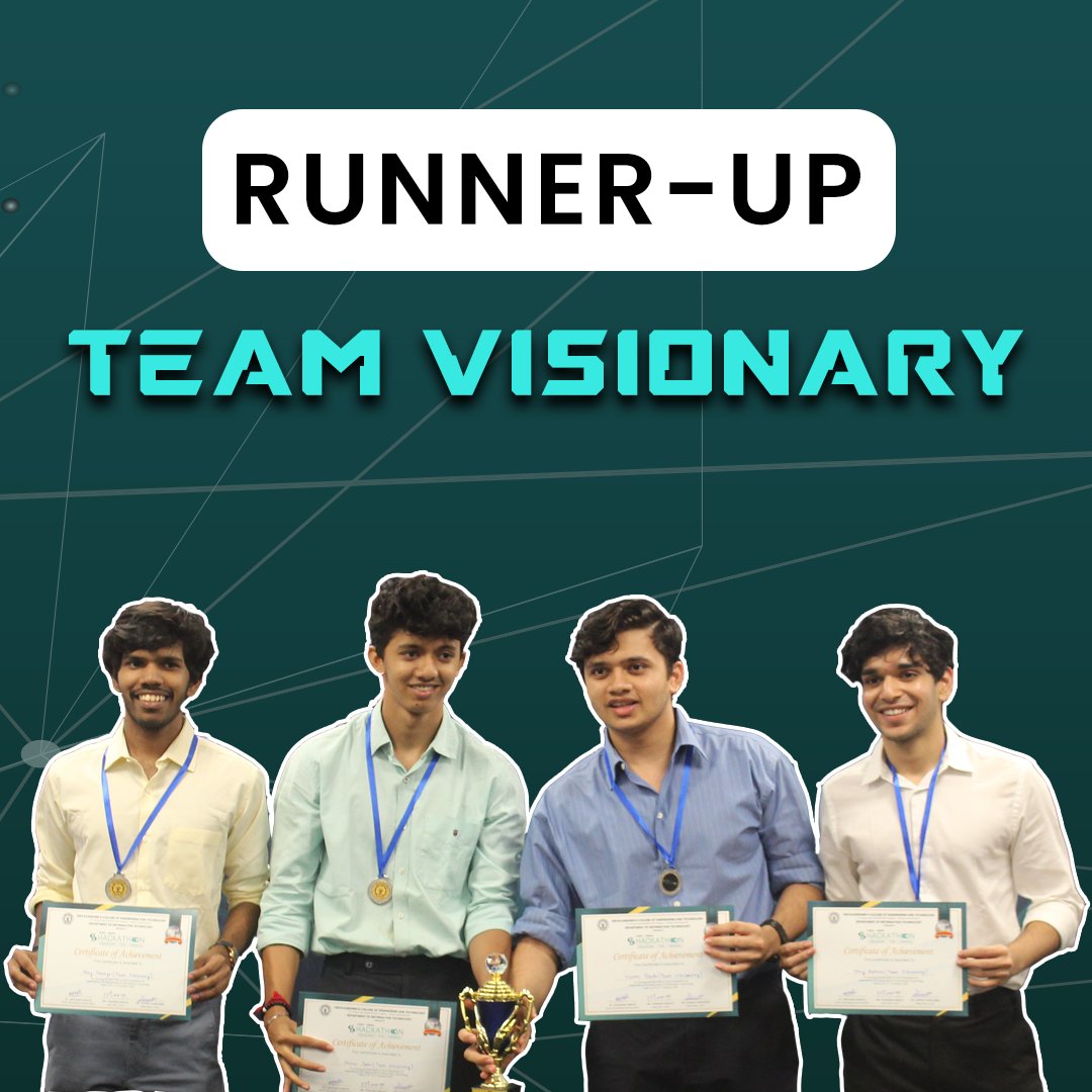 VcetHackathon's tweet photo. Champions of the VCET Hackathon 2023: Team *VISIONARY*🚀

Team secured a substantial cash prize of Rs. 20,000! 💰

Sending them the warmest of congratulations for their incredible achievement. 🎉🏆
#hackathon #Vcethackathon'23 https://t.co/OpGnSeVCm6