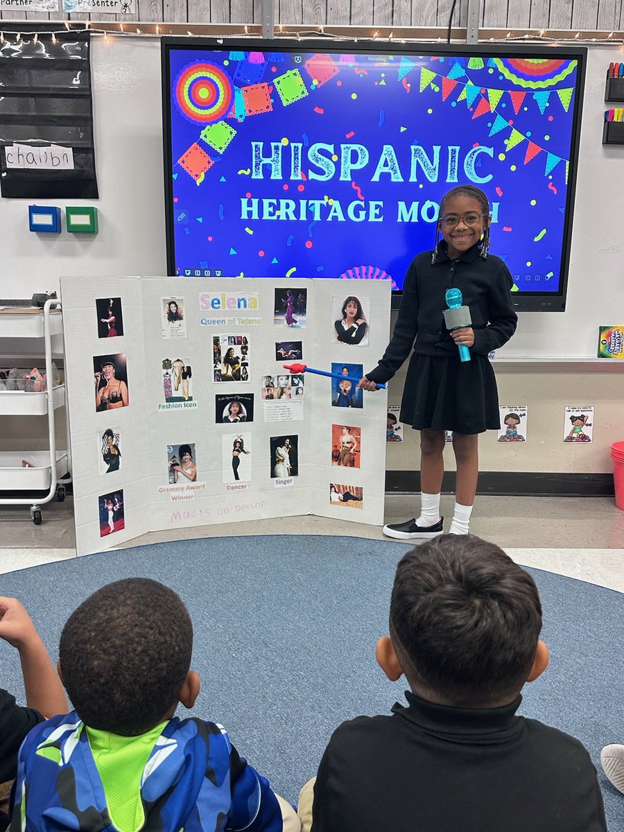 First Graders are presenting their Hispanic Heritage projects this morning @AAMilneES @HISD_West