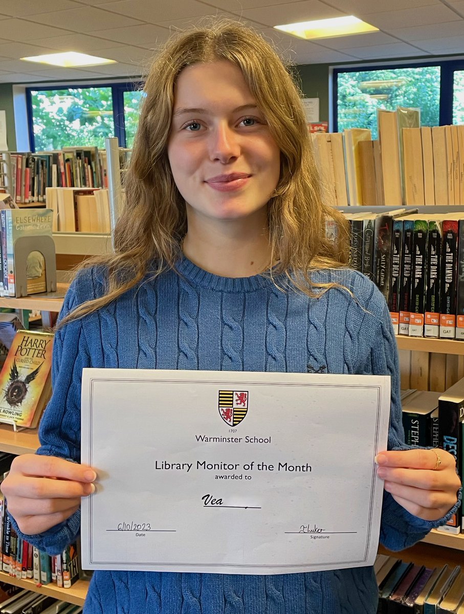 LibraryLand3's tweet image. Congratulations to Vea, who has been awarded Library Monitor of the Month for consistently serving the library so well.