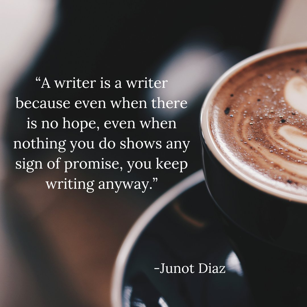 rowanglassworks's tweet image. #MotivationMonday "A writer is a writer because even when there is no hope, even when nothing you do shows any sign of promise, you keep writing anyway." - Junot Diaz. 

Write that piece you've been sitting on today!

#WritingKicksGlass #WriteLife #AmWriting #WriterMotivation